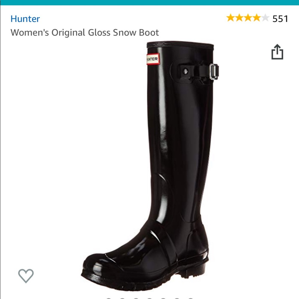 Hunter woman’s black gloss boots